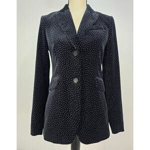Theory Andorie Velvet Polka Dot Blazer Black 4